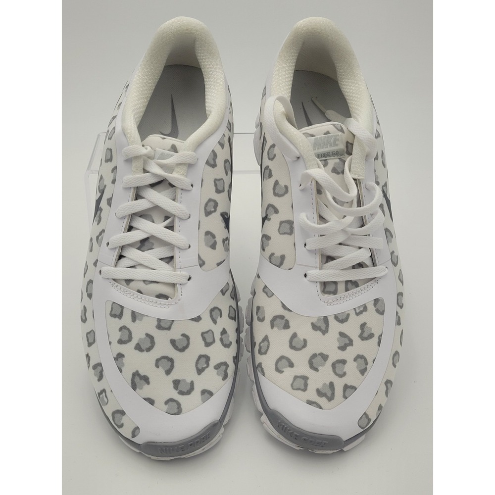 Nike Free Run 5.0 Womens Sz 12 White Wolf Grey Pure Platinum Blanc Snow Leopard - Picture 4 of 8